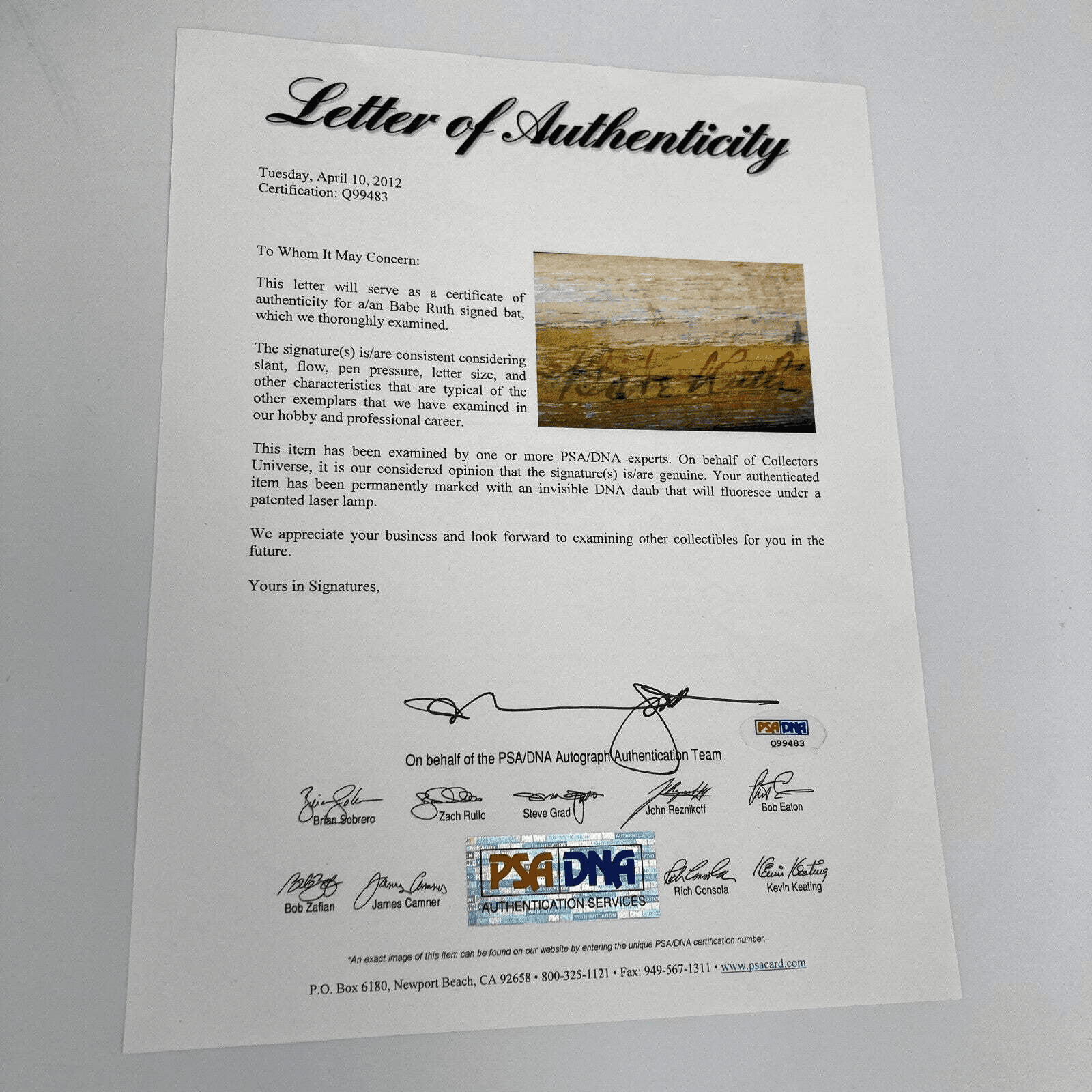 Babe Ruth Signed Autographed 1930'S Game Used Baseball Bat PSA DNA COA - Image 2