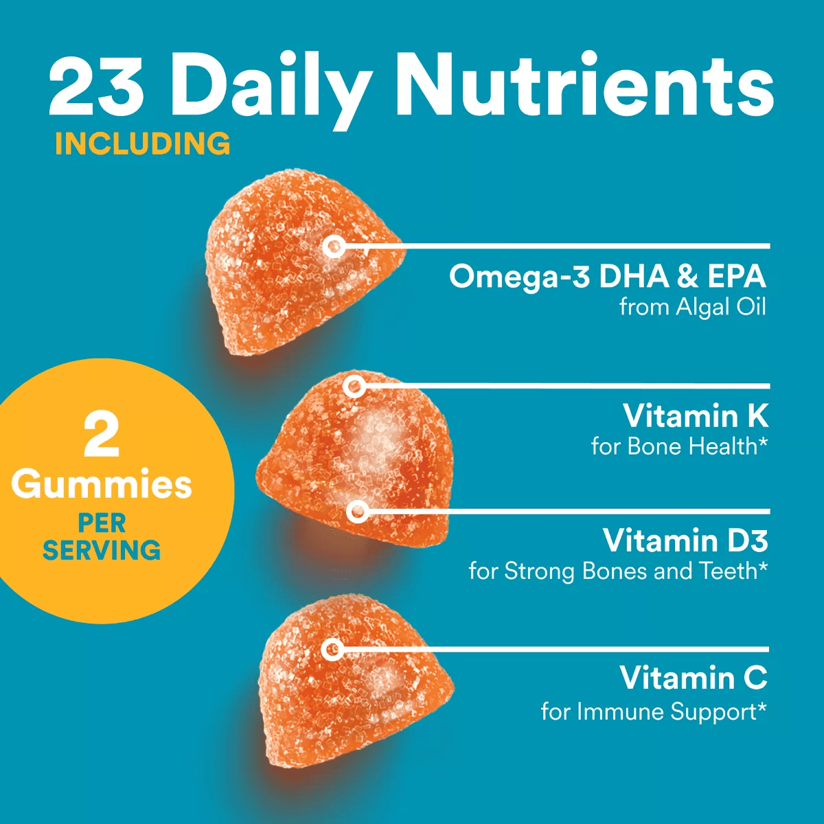 Smartypants Teen Guy plus Multivitamin & Omegas Gummies with Vitamins C, D3, B12 & Zinc - 60Ct - Image 6