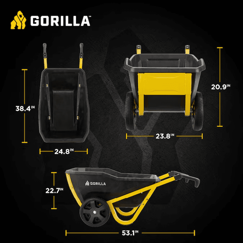 Evolution Yard Cart 7-Cu Ft Poly Yard Cart - Image 3