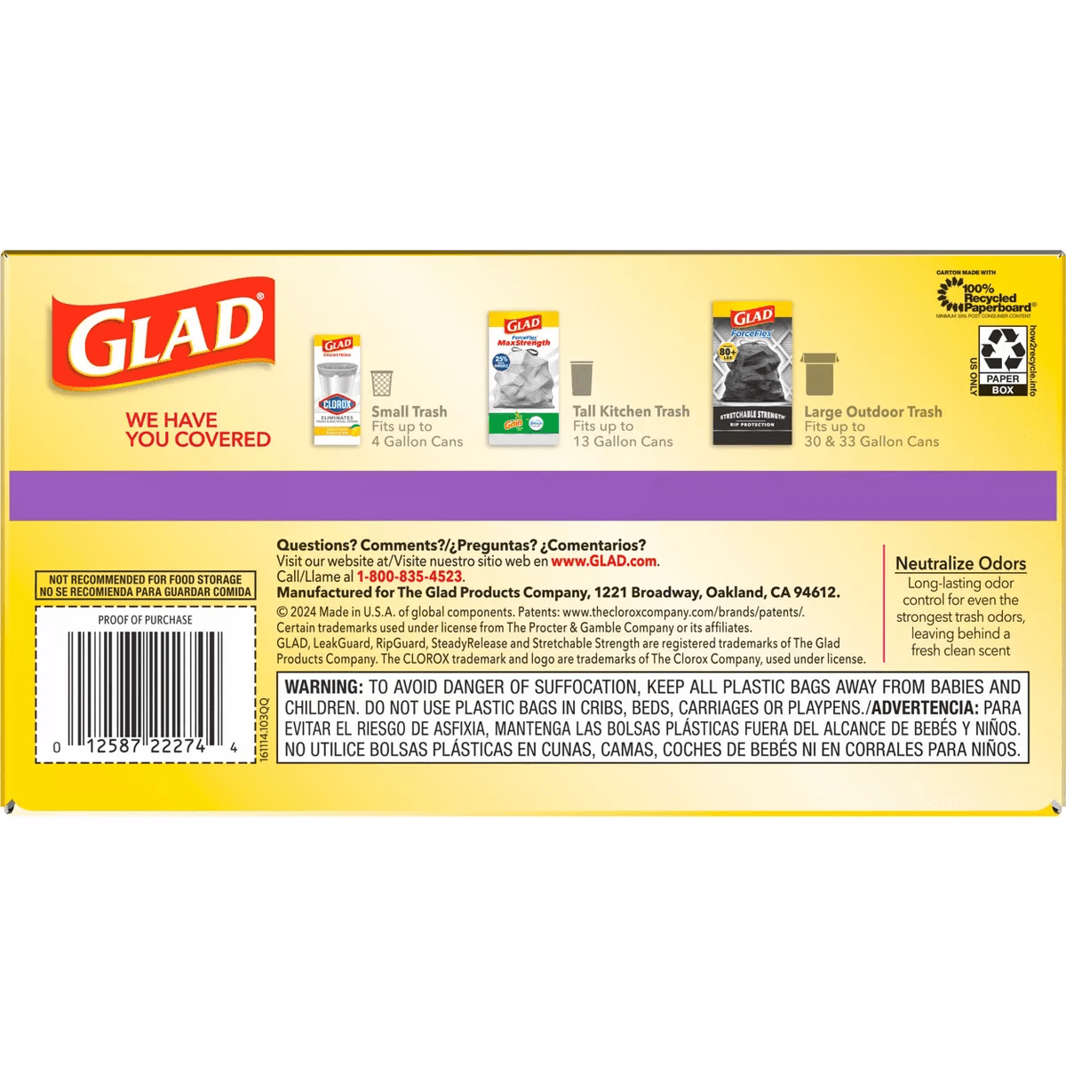 Glad Forceflex Tall Kitchen Drawstring Trash Bags - Febreze Lavender - 13 Gallon - Image 16