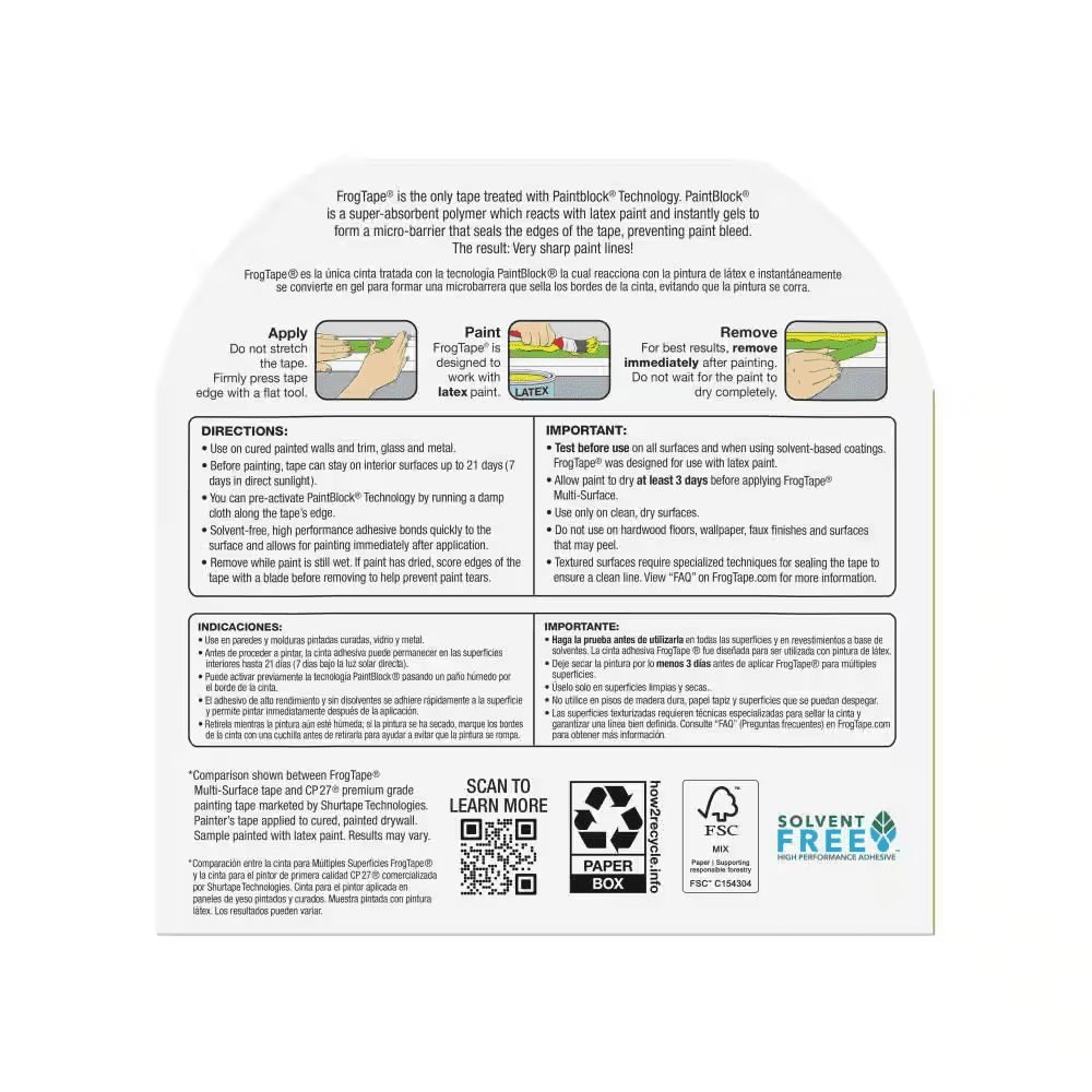 Multi-Surface 1.41 In. X 60 Yds. Painter'S Tape with Paintblock - Image 2