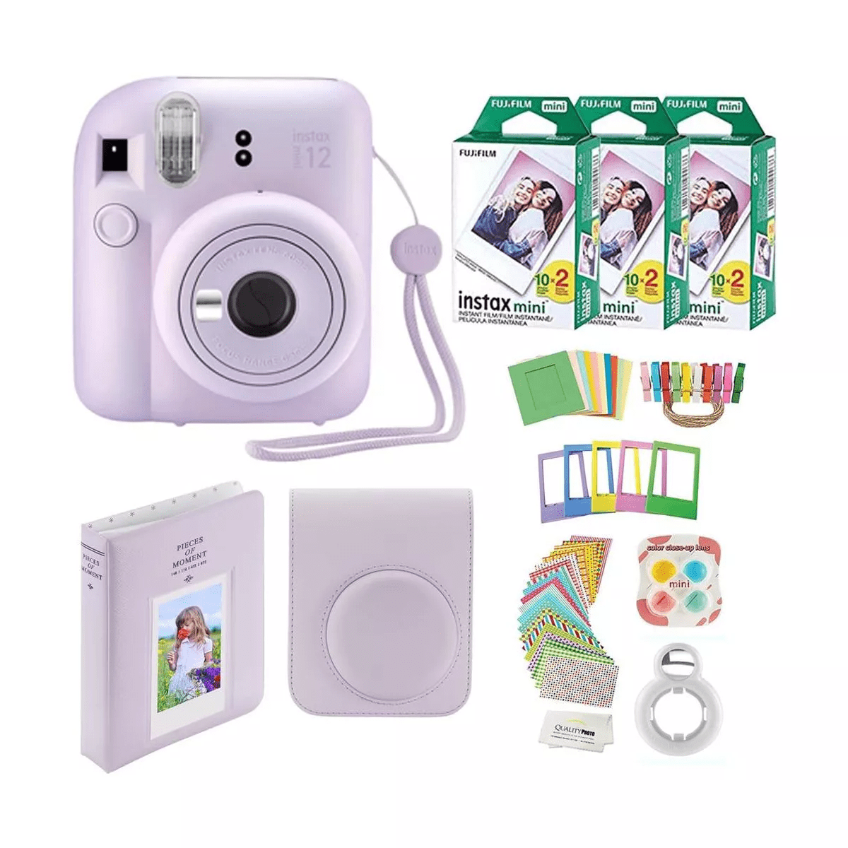 Fujifilm Instax Mini 12 Instant Camera with Case 60 Fuji Films Decoration Stickers Frames Photo Album and More Accessory Kit - Image 9