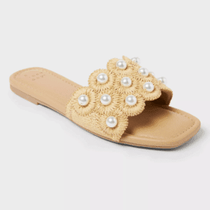 Women'S Delaney Ornament Slide Sandals with Memory Foam Insole - a New Day™ Tan