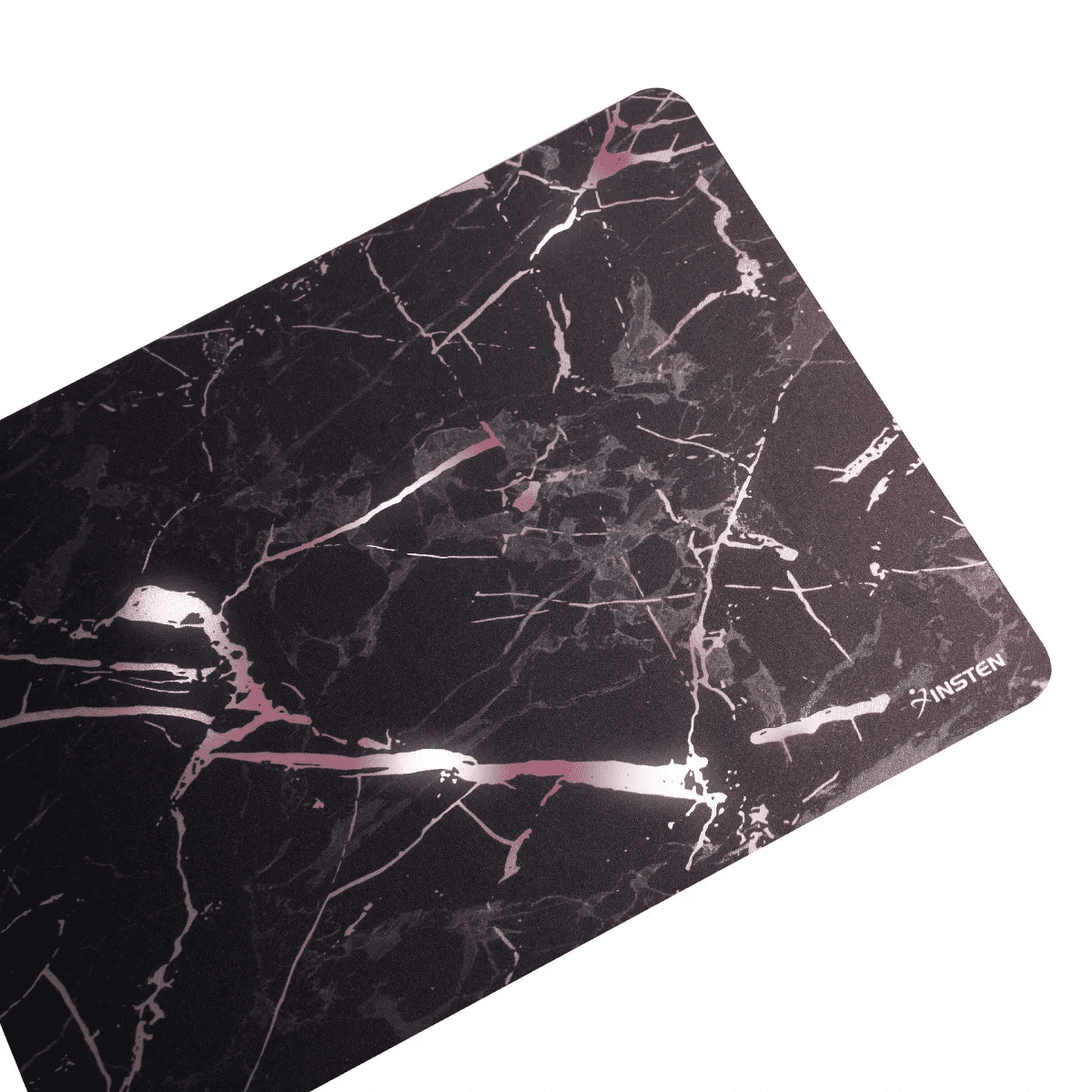 Insten Reflective Marble Design Mouse Pad - Anti-Slip Mat for Wired/Wireless Gaming Computer Mouse, Black/Rose Gold - Image 4