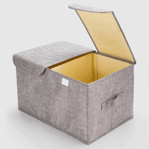 VUSIGN 12''X16.8'' Wardrobe Flip-Top Storage Box with Dual Lid Large Dark Gray