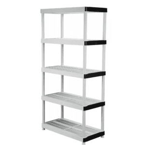 5-Tier Easy Assembly Multi-Purpose Plastic Garage Storage Shelving Unit in Gray (36 In. W X 72 In. H X 18 In. D)