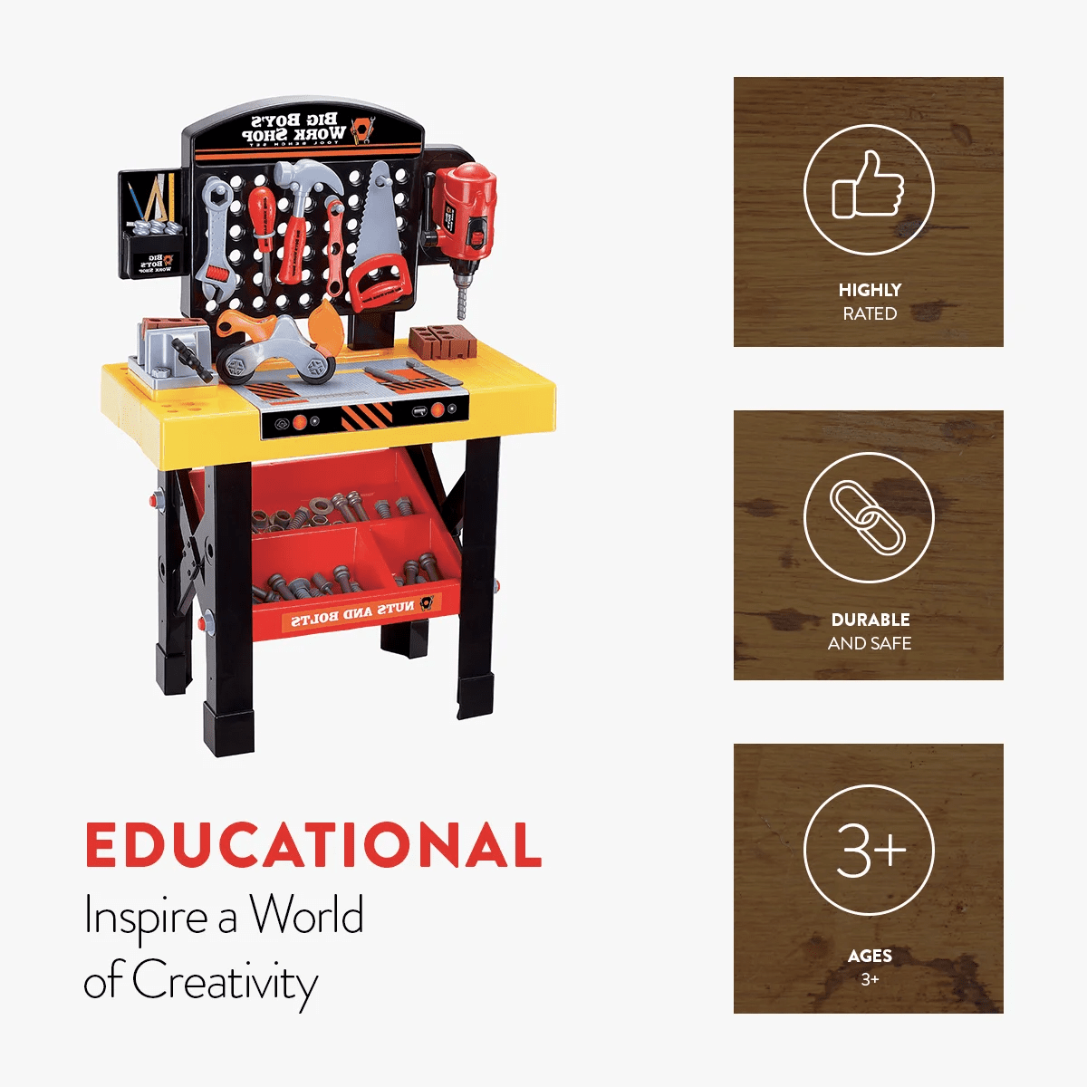 Big Boy'S Work Shop 54 Piece Tool Bench Set - Image 4