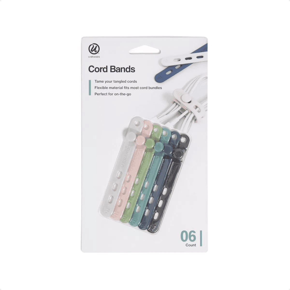 U Brands 6Ct Silicone Cord Bands