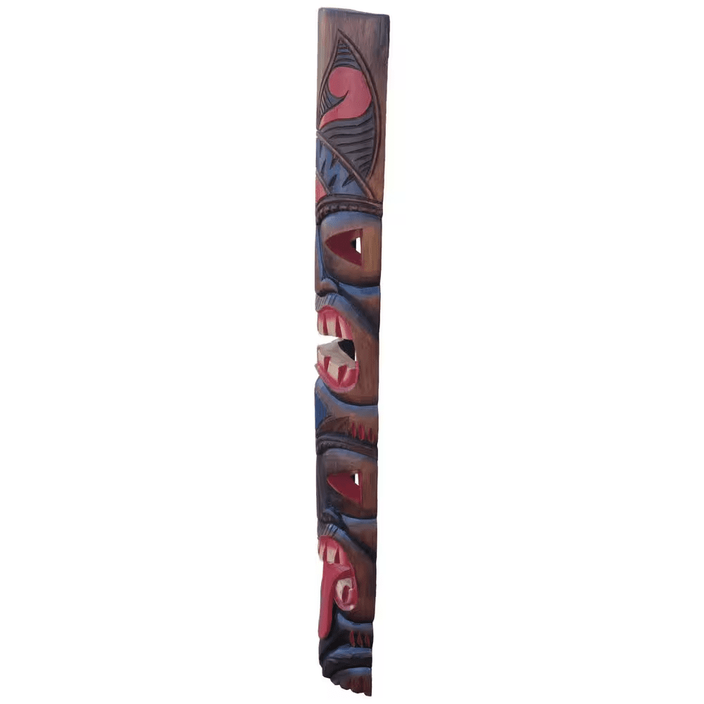 40 In. Tiki Mask Totem Tongue Hawaiian Garden Decoration - Image 2