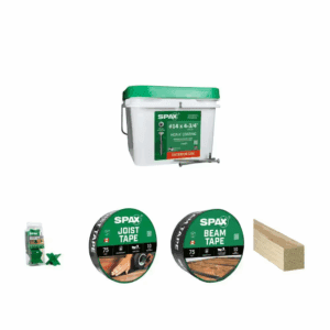 #14 X 4-3/4 In. Deck Screws (750-Count), Spacer Tool (3-Each), 1 5/8 In., 3 1/3 In. Deck Tape and 4 In. Timber