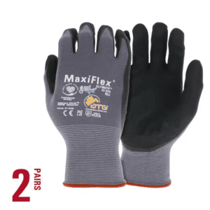 Maxiflex Ultimate Men'S Large Gray Nitrile-Coated Outdoor and Work Gloves with AD-APT Hand Cooling Technology (2-Pack)