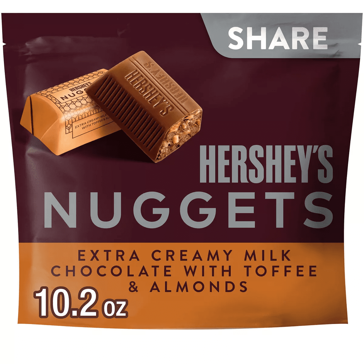 Hershey'S Nuggets Toffee Almond Share Size Chocolate - 10.2Oz