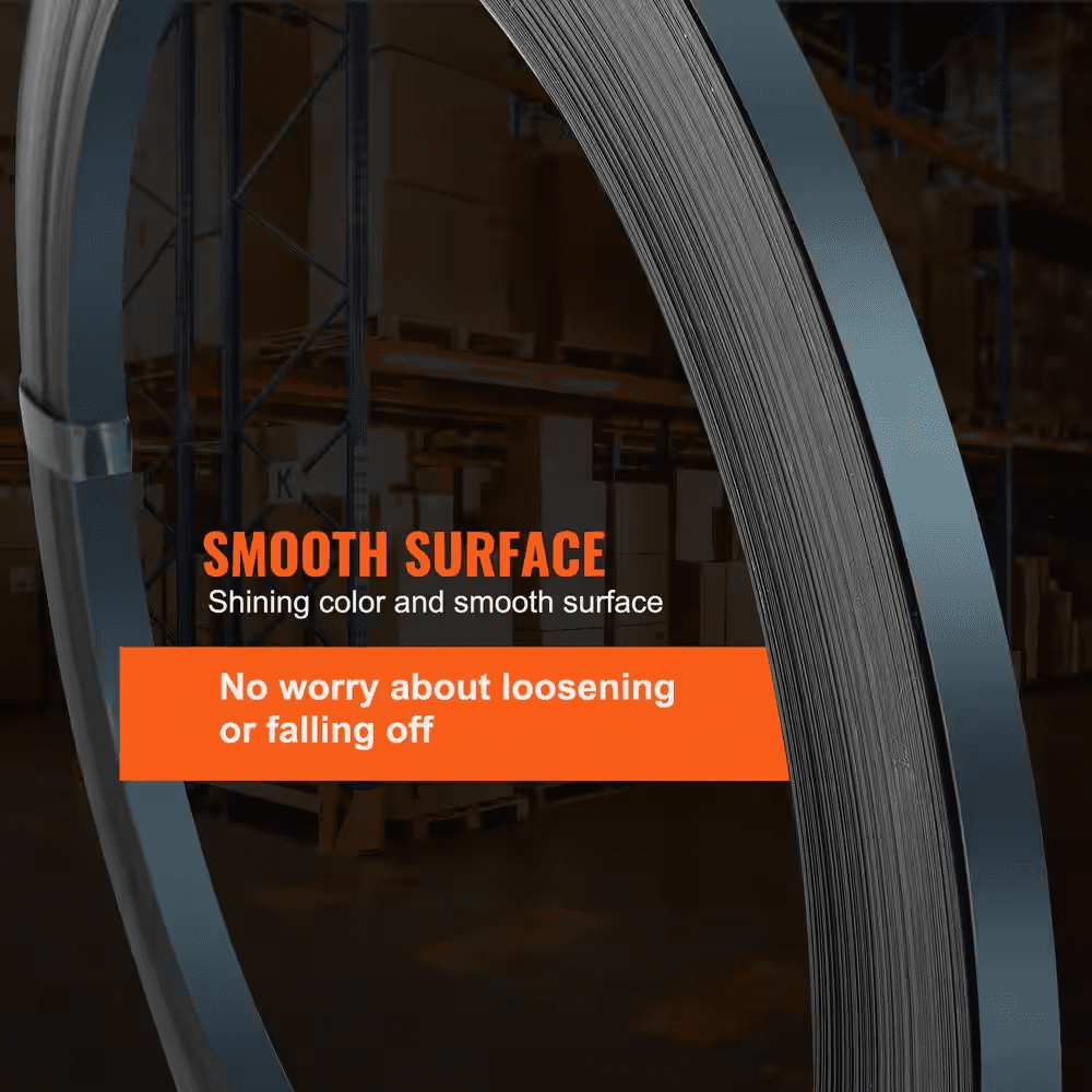 Packaging Steel Strapping Roll, 330 Ft. Length X 1/2 In. Width X 0.016 In. Thickness, 1,100 Lbs. Break Strength, Black - Image 6