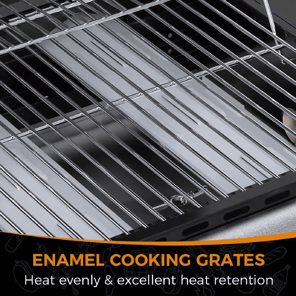 2 Burner Stainless Steel Portable Propane Gas Grill in Black - Image 3