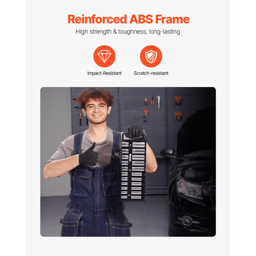 Portable Socket Organizer Tray, 3-Piece Metric and SAE Socket Organizer Set, 1/4 In., and 1/2 In. Heavy-Duty - Image 5