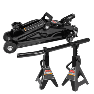 Black 2-Ton Steel Manual Hydraulic Floor Jack