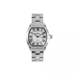 Peugeot Women'S Silver Status Bracelet Watch 36X33Mm Barrel Shape Roman Dial