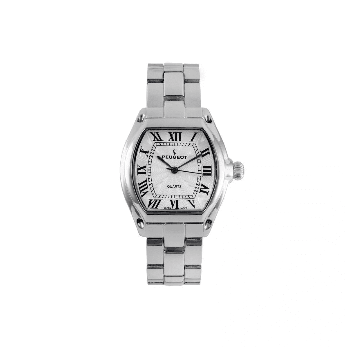 Peugeot Women'S Silver Status Bracelet Watch 36X33Mm Barrel Shape Roman Dial