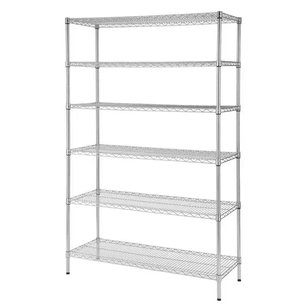 6-Tier Commercial Grade Heavy Duty Steel Wire Shelving Unit in Chrome (48 In. W X 72 In. H X 18 In. D)