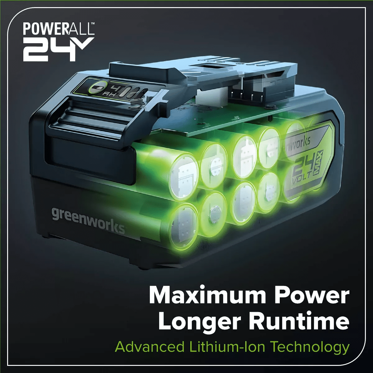 Greenworks POWERALL 24V Cordless Brushless 1In Recip Saw with 2Ah Battery and Charger - Image 7